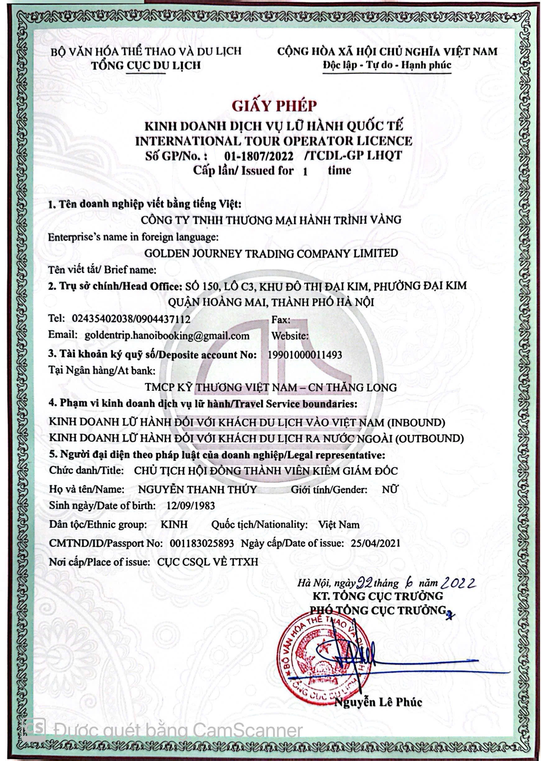 Giấy phép kinh doanh 